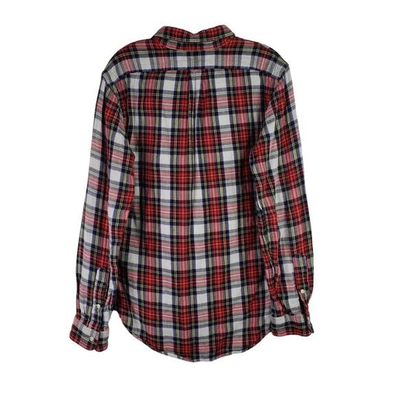 Polo Ralph Lauren Shirt Men's Medium Lined Flannel Red Plaid Long Sleeve Button - Picture 3 of 9